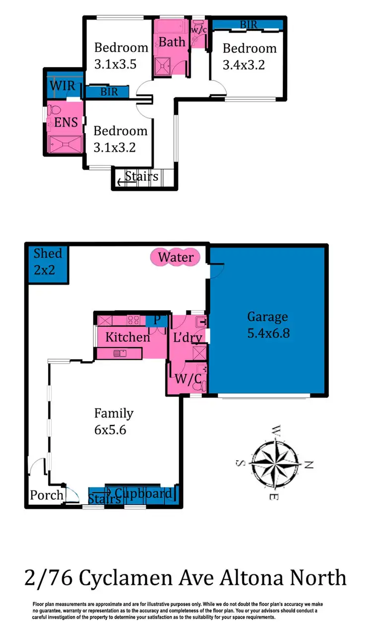 Floorplan of Homely townhouse listing, 2/76 Cyclamen Avenue, Altona North VIC 3025