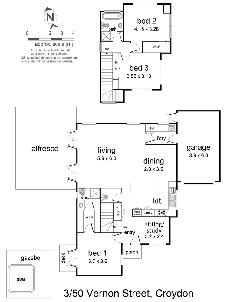 Floorplan of Homely townhouse listing, 3/50 Vernon Street, Croydon VIC 3136