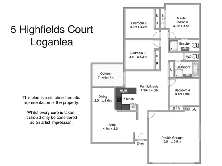 Floorplan of Homely house listing, 5 Highfields Court, Loganlea QLD 4131