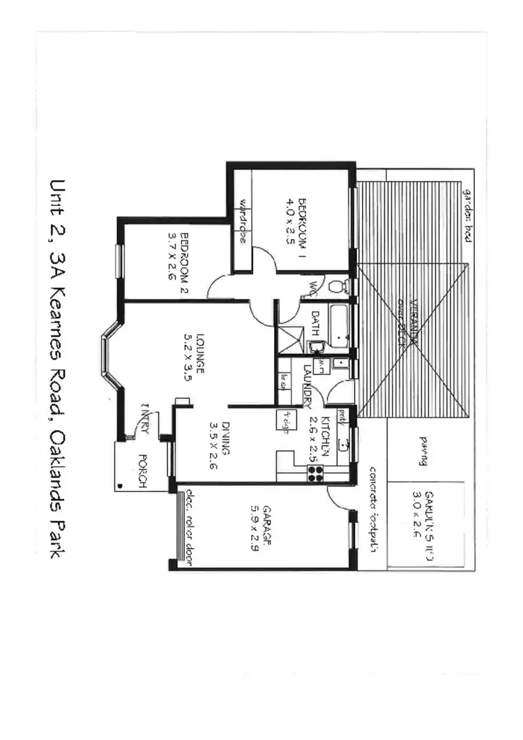 Floorplan of Homely unit listing, 2/3A Kearnes Road, Oaklands Park SA 5046