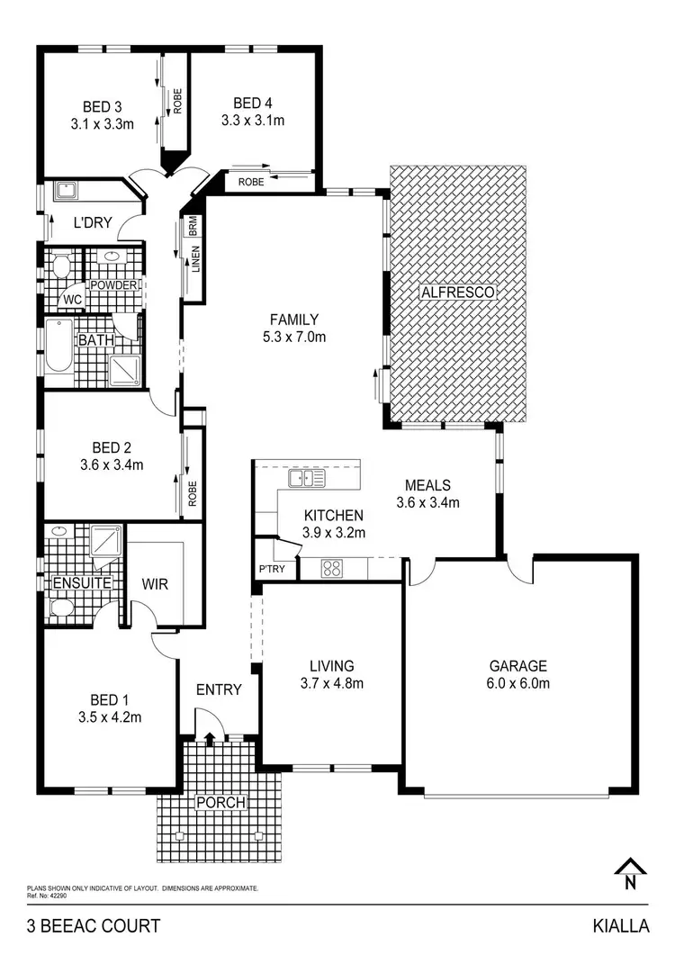 Floorplan of Homely house listing, 3 Beeac Court, Kialla VIC 3631