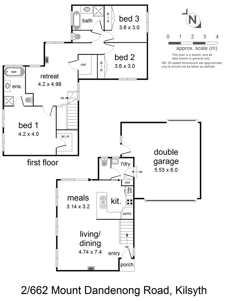 Floorplan of Homely unit listing, 2/662-668 Mount Dandeong Road, Kilsyth VIC 3137