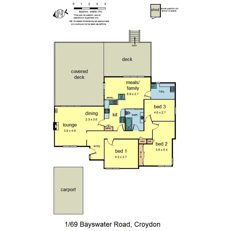 Floorplan of Homely unit listing, 1/69 Bayswater Road, Croydon VIC 3136