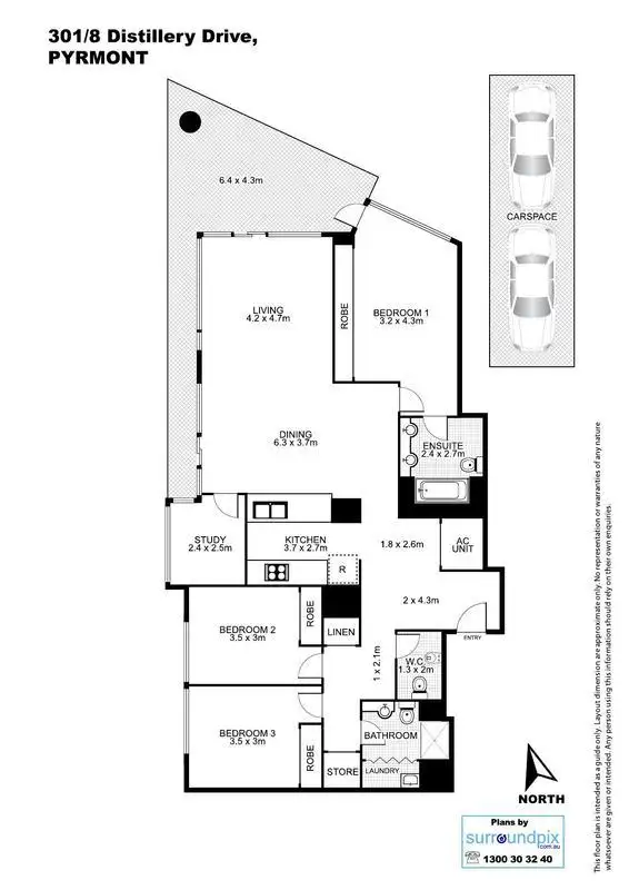 Floorplan of Homely apartment listing, 301/8 Distillery Drive, Pyrmont NSW 2009
