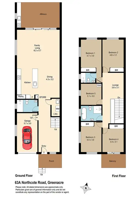 Floorplan of Homely semi-detached listing, 63A Northcote Road, Greenacre NSW 2190