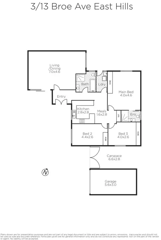 Floorplan of Homely villa listing, 3/13 Broe Avenue, East Hills NSW 2213