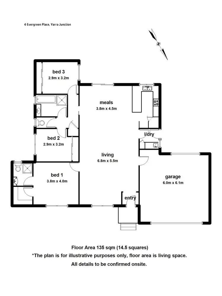 Floorplan of Homely house listing, 4 Evergreen Place, Yarra Junction VIC 3797