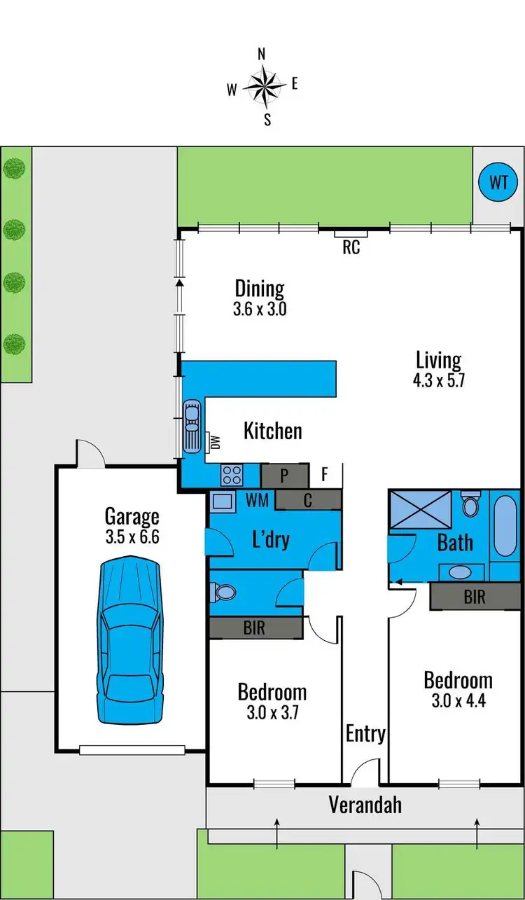 Floorplan of Homely townhouse listing, 6 Clarendon Street, Newtown VIC 3220