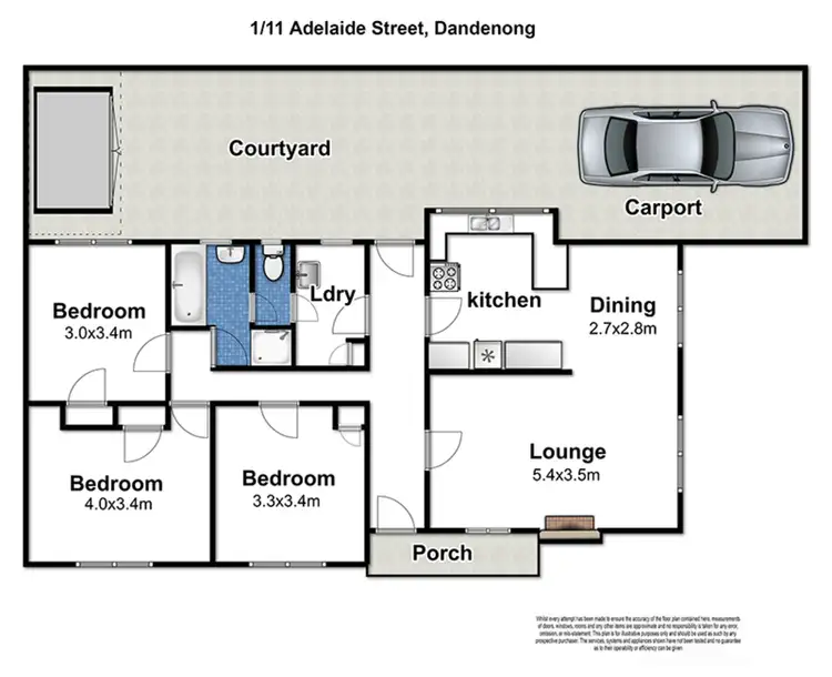 Floorplan of Homely unit listing, 1/11 Adelaide Street, Dandenong VIC 3175