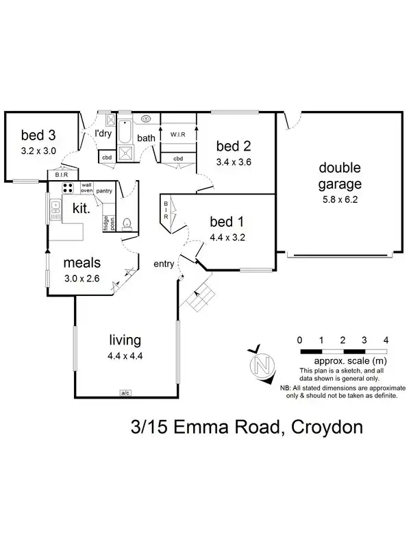 Floorplan of Homely unit listing, 3/15 Emma Road, Croydon VIC 3136