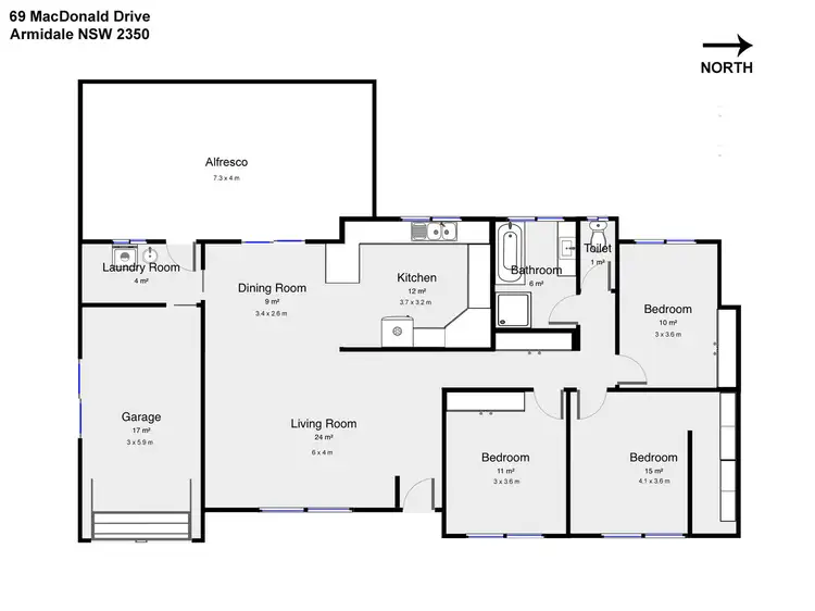 Floorplan of Homely house listing, 69 MacDonald Drive, Armidale NSW 2350