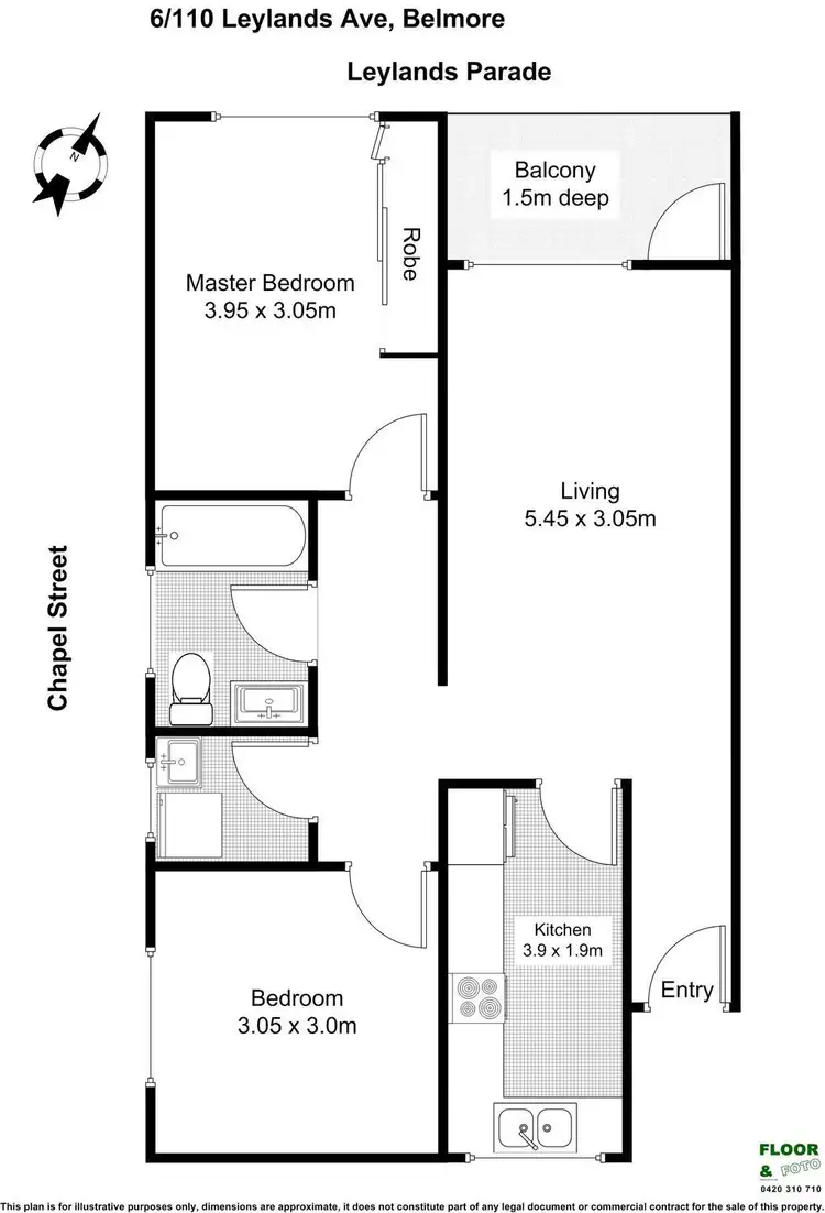 Floorplan of Homely unit listing, 6/110 Leylands Parade, Belmore NSW 2192