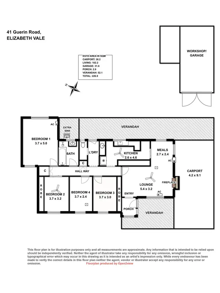Floorplan of Homely house listing, 41 Guerin Road, Elizabeth Vale SA 5112