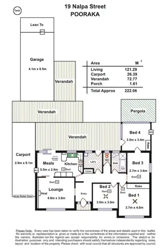 Floorplan of Homely house listing, 19 Nalpa Street, Pooraka SA 5095