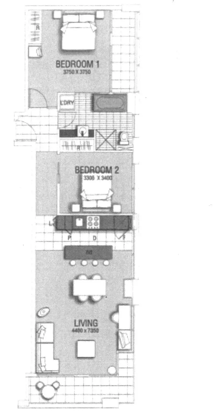 Floorplan of Homely apartment listing, 1307/102-105 North Terrace, Adelaide SA 5000