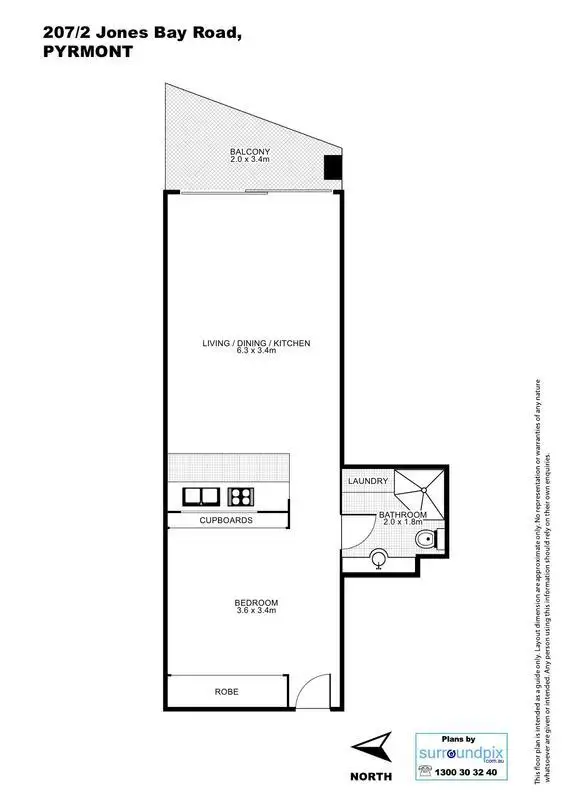 Floorplan of Homely apartment listing, 207/2 Jones Bay Road, Pyrmont NSW 2009