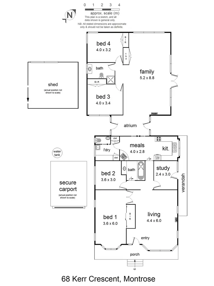 Floorplan of Homely house listing, 68 Kerr Crescent, Montrose VIC 3765