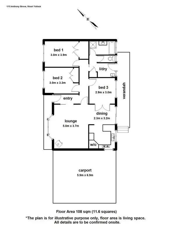 Floorplan of Homely house listing, 1/15 Anthony Grove, Woori Yallock VIC 3139