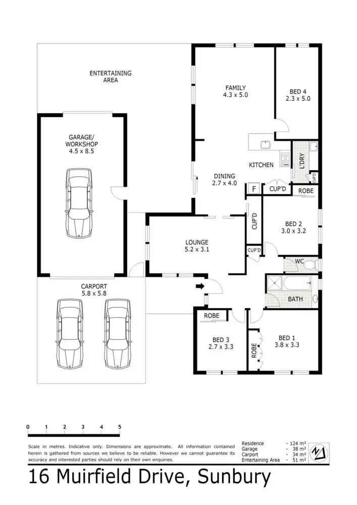 Floorplan of Homely house listing, 16 Muirfield Drive, Sunbury VIC 3429