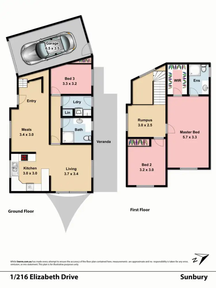 Floorplan of Homely house listing, 1/216 Elizabeth Drive, Sunbury VIC 3429
