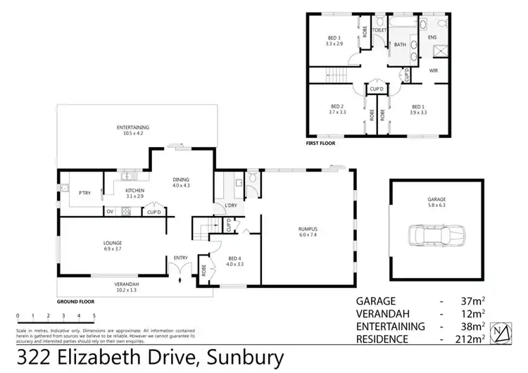 Floorplan of Homely house listing, 322 Elizabeth Drive, Sunbury VIC 3429