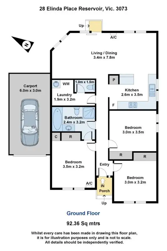 Floorplan of Homely townhouse listing, 28 Elinda Place, Reservoir VIC 3073