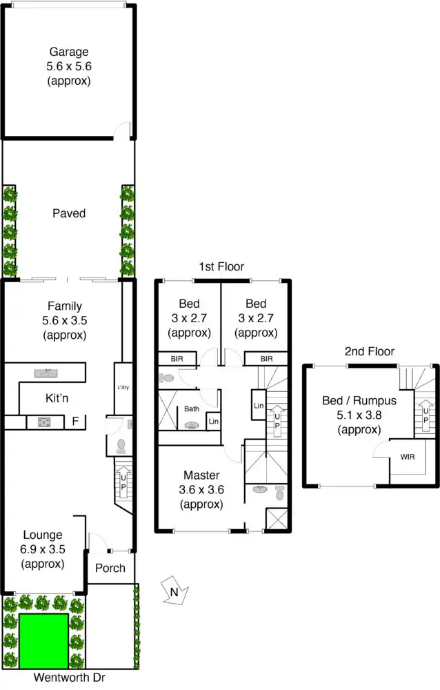 Floorplan of Homely townhouse listing, 3a Wentworth Drive, Taylors Lakes VIC 3038