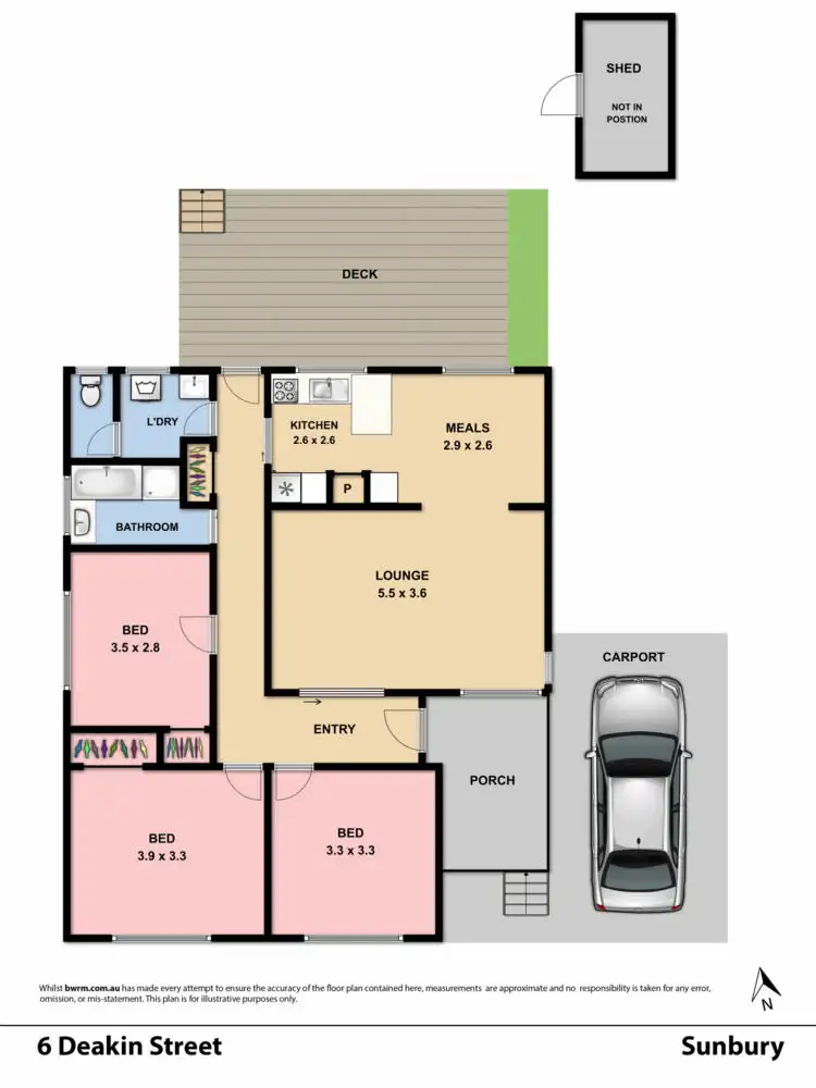 Floorplan of Homely house listing, 6 Deakin Street, Sunbury VIC 3429