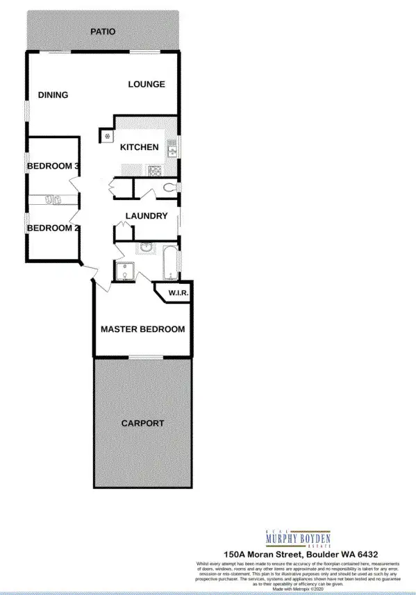 Floorplan of Homely semi-detached listing, 150A Moran Street, Victory Heights WA 6432