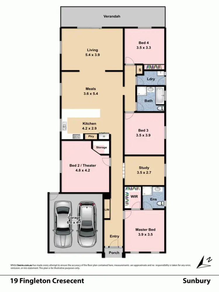 Floorplan of Homely house listing, 19 Fingleton Cres, Sunbury VIC 3429