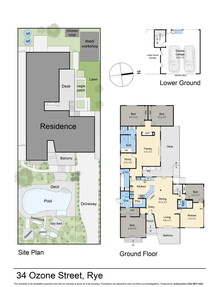 Floorplan of Homely house listing, 34 Ozone Street, Rye VIC 3941
