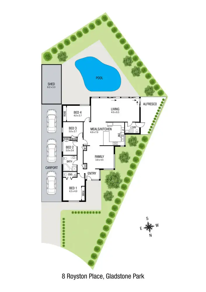Floorplan of Homely house listing, 8 Royston Place, Gladstone Park VIC 3043