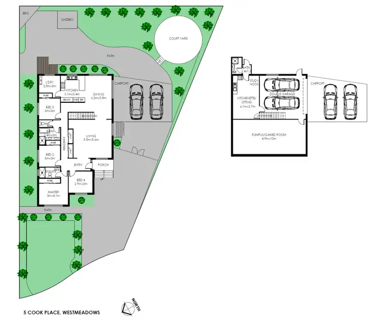 Floorplan of Homely house listing, 5 Cook Place, Westmeadows VIC 3049