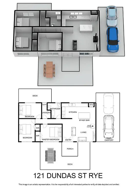 Floorplan of Homely house listing, 121 Dundas Street, Rye VIC 3941