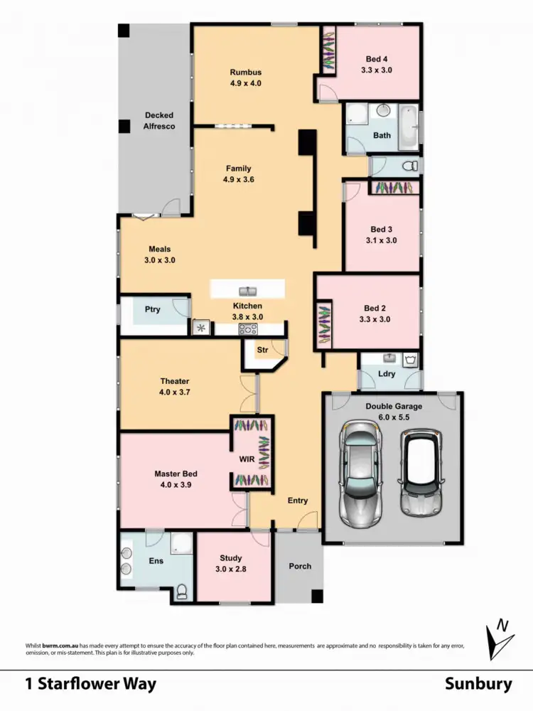 Floorplan of Homely house listing, 1 Starflower Way, Sunbury VIC 3429