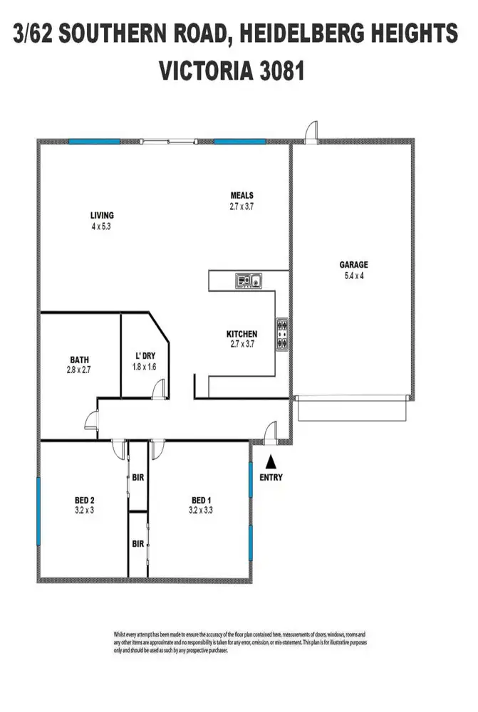 Floorplan of Homely townhouse listing, 3/62 Southern Road, Heidelberg Heights VIC 3081