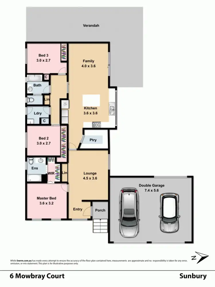 Floorplan of Homely house listing, 6 Mowbray Court, Sunbury VIC 3429