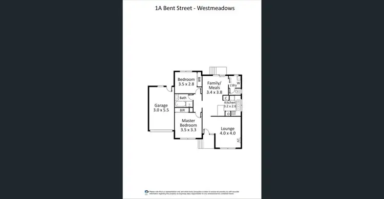 Floorplan of Homely unit listing, 1A Bent Street, Westmeadows VIC 3049