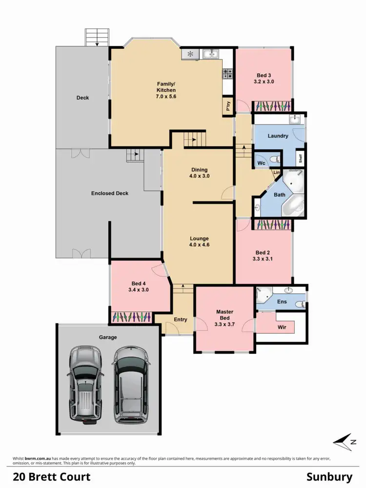 Floorplan of Homely house listing, 20 Brett Court, Sunbury VIC 3429