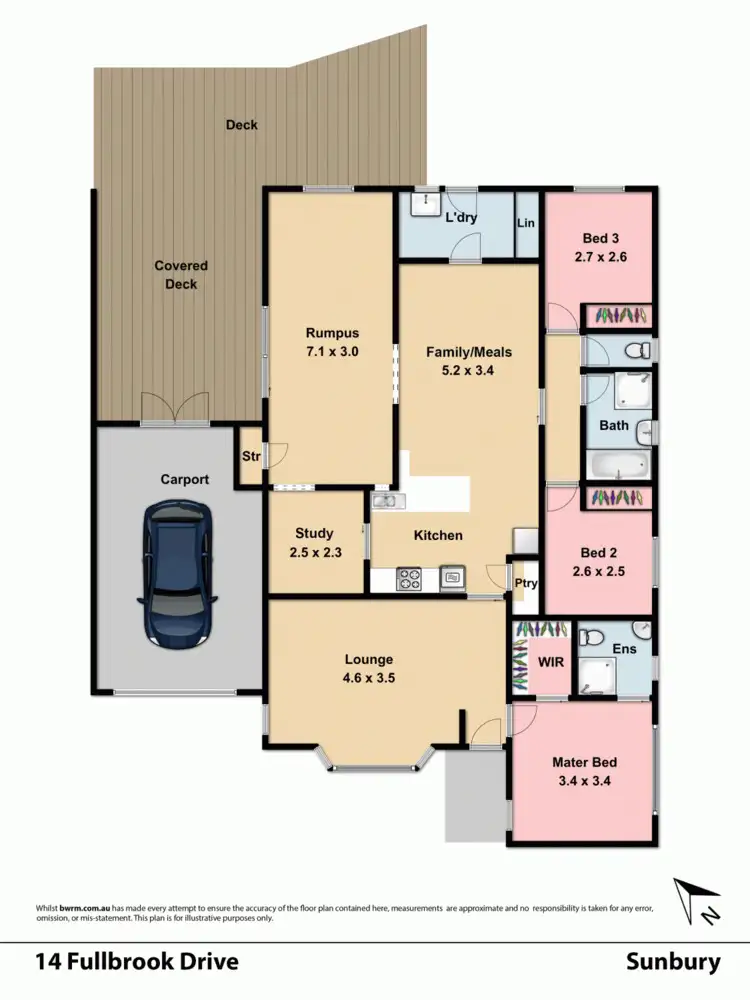 Floorplan of Homely house listing, 14 Fullbrook Drive, Sunbury VIC 3429
