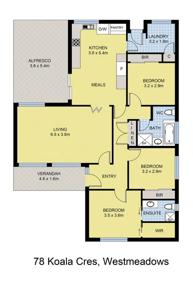 Floorplan of Homely house listing, 78 Koala Crescent, Westmeadows VIC 3049