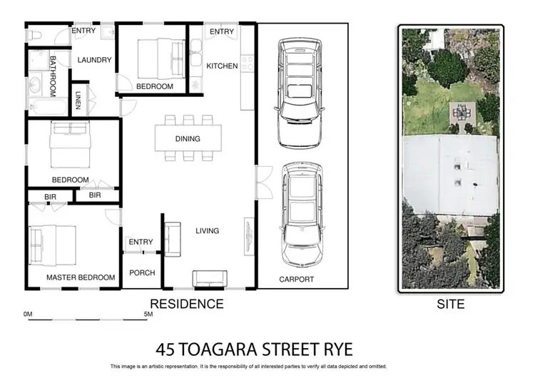 Floorplan of Homely house listing, 45 Toagara Street, Rye VIC 3941