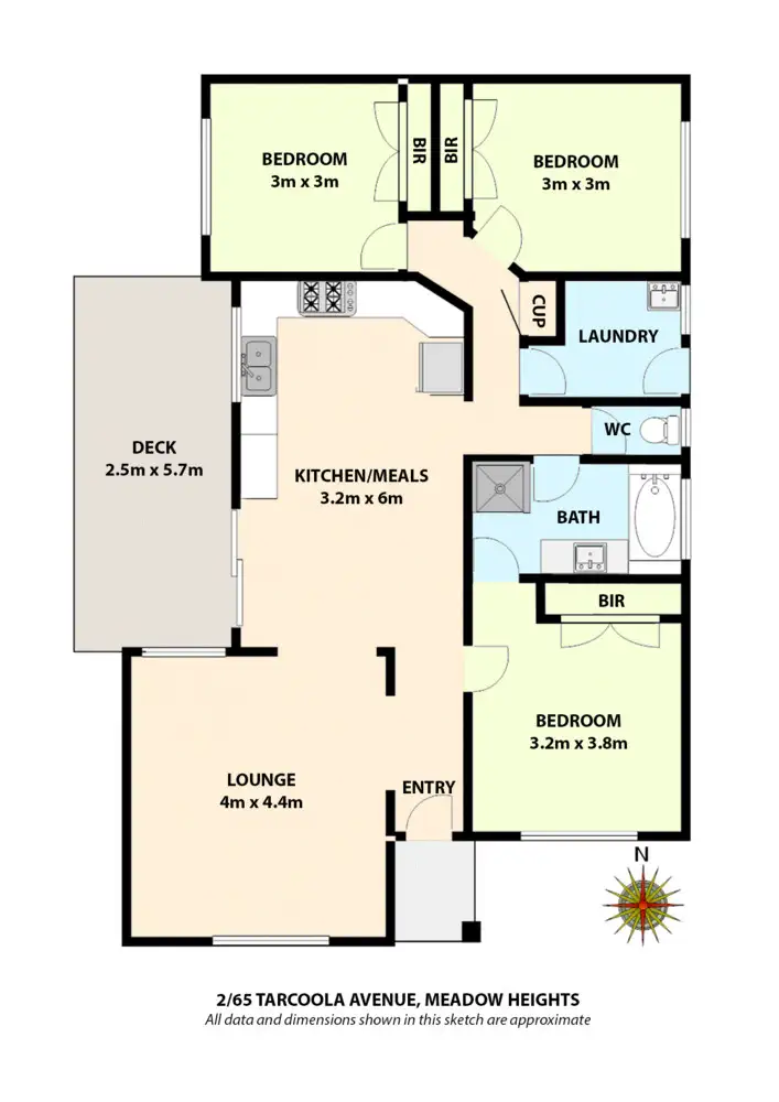 Floorplan of Homely unit listing, 2/65 Tarcoola Avenue, Meadow Heights VIC 3048