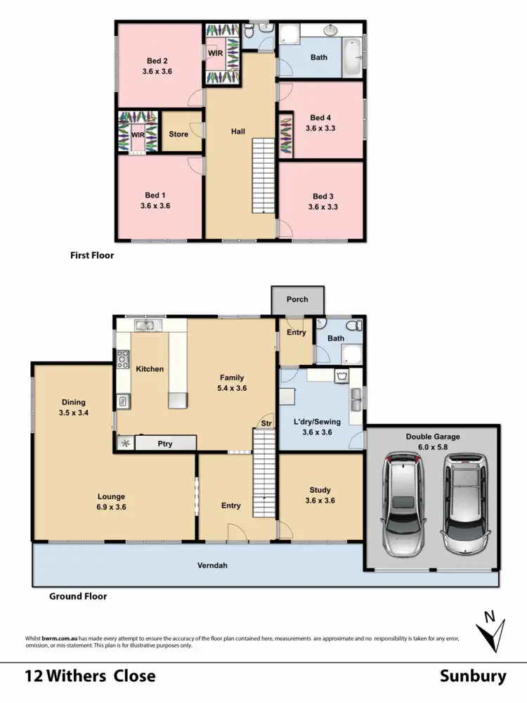 Floorplan of Homely house listing, 12 Withers Close, Sunbury VIC 3429