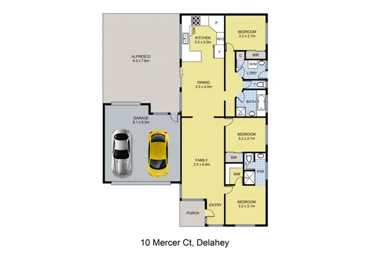 Floorplan of Homely house listing, 10 Mercer Court, Delahey VIC 3037