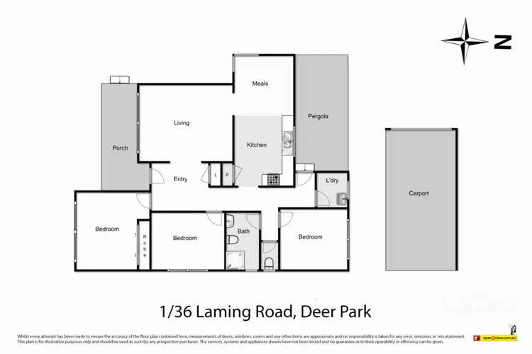 Floorplan of Homely unit listing, 1/36 Laming Road, Deer Park VIC 3023