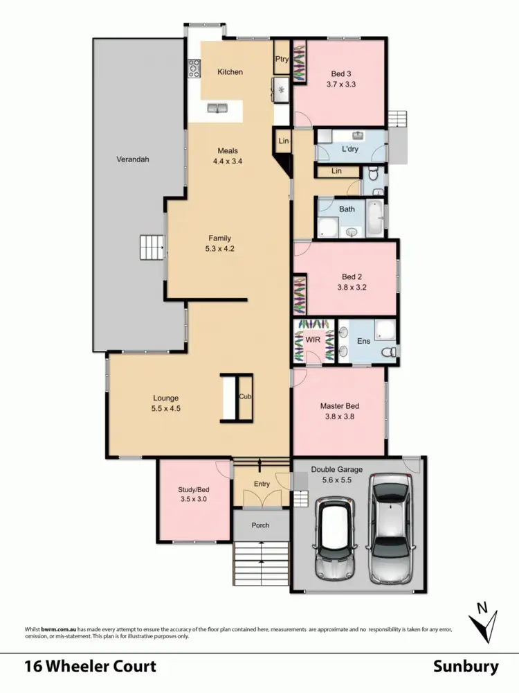 Floorplan of Homely house listing, 16 Wheeler Court, Sunbury VIC 3429