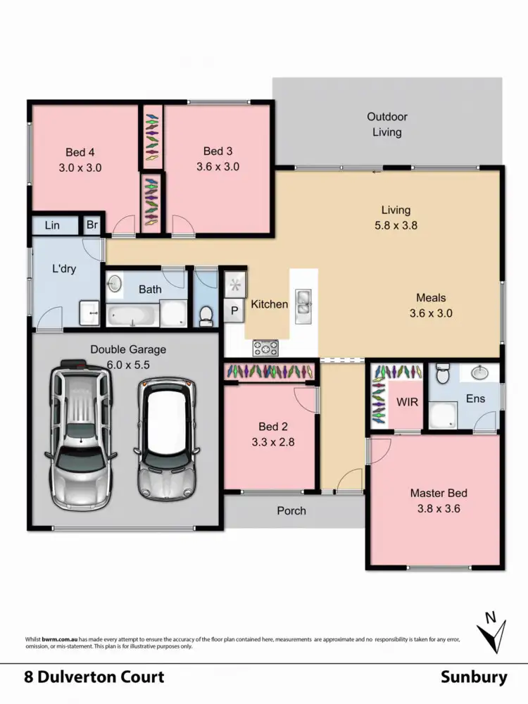 Floorplan of Homely house listing, 8 Dulverton Court, Sunbury VIC 3429