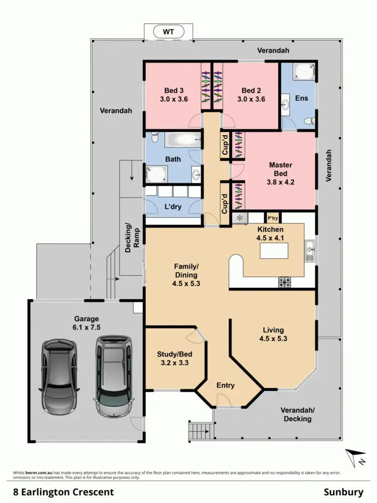 Floorplan of Homely house listing, 8 Earlington Crescent, Sunbury VIC 3429