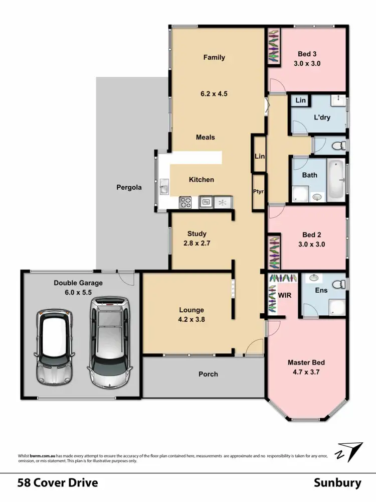 Floorplan of Homely house listing, 58 Cover Drive, Sunbury VIC 3429